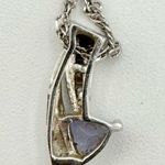 Zales 10K Two Tone White Gold Diamond & Tanzanite Ring & Pendant Set .04 ctw 3.6 Photo 9