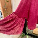 Free People Red Velvet Bell Cuff Long Sleeve Shirt Photo 2