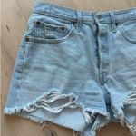 Levi's 501 Cut Off Shorts Light Wash Waist 32 Distressed Ragged Rustic Denim Photo 3
