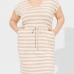 Torrid ‎ Midi Super Soft Dolman Sleeve Knit Dress Pockets Plus Size 4 4X Striped Photo 0