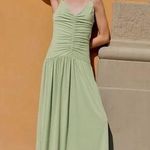 ZARA  drop waist ruched maxi dress cutout back Photo 0