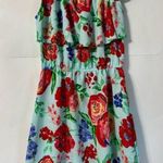 Everly Ruffle Top Floral Print Mini Dress Mint Size S NWT Photo 5