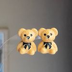 Handmade Kawaii teddy bear y2k fairy 2WAY studs & dangle earrings🧸🌟 Photo 2