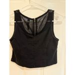 Jessica Simpson Jessica Simpson Crop Top Faux Leather Trim Sleeveless Tank Black S Photo 4