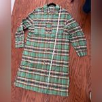 Green Plaid Shirt Dress Photo 4