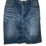 Pilcro and the Letterpress Pilcro Anthropologie Classic Denim‎ Pencil Skirt Size 28 Back Ruffle High Waist Photo 0