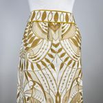 Farm Rio NWOT  Midi Skirt Off-White/Beige Lace Nature Wavy Hem Linen Size XS Photo 4