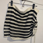 NEW Black and Nude Striped Knit Skirt Size XL Photo 0