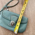 Coach Y2K Blue Pebbles Leather Turnlock Wristlet Zipper Wallet Purse Handbag Vtg Photo 6