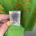 Rachel Zoe  Neon Green gold orange paisley tie neck loose fit top Size XS Photo 4