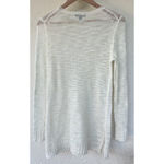J.Crew Ivory Open Knit Long Sleeve Sweater Mohair XS Sheer Lightweight Coastal Photo 2