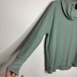 Loft  waffle knit cowl knit top green size‎ medium Photo 3