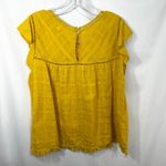 John Paul Richard Large Top Yellow Cap Sleeve Blouse Raw Boho Boxy Gauzy 1684 Photo 2