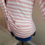 Allegra K  Medium Coral and White Striped Blazer Photo 2