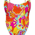 PALMS AWAY BRIGHT FLORAL ONE PIECE SWIMSUIT BELTED VIBRANT‎ WOMEN SIZE MEDIUM Pink Photo 0