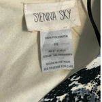 Sienna Sky  V-Neck Shift Dress Size Medium Geometric Neutral Black Office Work Photo 3
