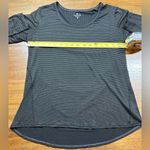 Athleta  Women’s Side M Grey Striped Lightweight Long Sleeve Top Photo 3