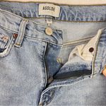 AGOLDE Jeans “Merrel” 25 Blue Cotton Blend Straight Leg Raw Hem Mid Rise Womens Photo 4