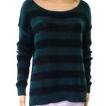 Michael Stars  Dropped Shoulder Stripe Sweater Green & black striped size small Photo 1
