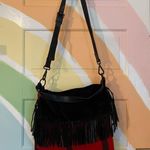 Denim & Supply Ralph Lauren Fringe Crossbody Bag Buffalo Plaid Wool & Leather Photo 0
