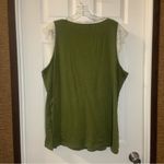 Women’s Green V Neck Lace Trim Blouse size 2XL Photo 6