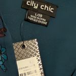 City Chic 🆕 Dress Plus 20 2X Teal Purple Floral Mini Wrap Ruffle Party Sexy NWT Photo 3