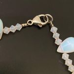 Opalite Teardrop Top Drilled Beaded 18” Necklace W/ Sterling Silver Clasp 32g. White Photo 12
