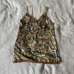Vtg Weavers Girl Camisole M Boho Floral Lace‎ Trim Y2K Retro Tank Top Babydoll Brown Size M Photo 1