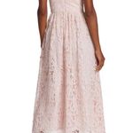 Monique Lhuillier ML Lace Halter Midi Dress in Rose Quartz NWT, Size 10 Photo 6