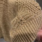 Chico's Cute Chico’s chunky golden flax open weave batwing sweater 3/4 sleeve metallic Photo 6