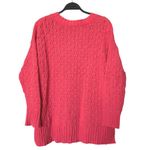 Seven7 Textured Chenille Crew Neck Sweater in Hibiscus Coral Size Medium Photo 6
