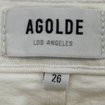 AGOLDE Toni Straight Leg Mid Rise Jeans Ankle Crop Off White Cream Womens 26 Photo 8