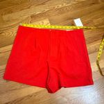 A New Day  Women’s 14 Red Stretch Midi Shorts Pleated Pockets Corpcore Girl Boss Photo 1