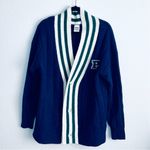 PINK - Victoria's Secret PINK Varsity Sweater Plaid P & green and cream accents Navy Women's Cardigan Photo 1