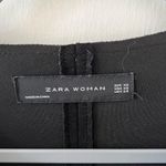 ZARA Black Faux Suede Longline Button Jacket Overcoat Size XSmall EUC Photo 5