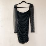 Princess Polly  Charvi Sheer Long Sleeve Ruched Minidress in Black Size 8 Photo 2