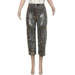Anthropologie MAEVE x Colette Cropped Wide-Leg Sequin Pants, Silver, 25” Photo 6