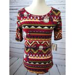 LuLaRoe Santa Claus Ugly Christmas Shirt NWT Womens size Small Blouse Gigi AOP Photo 8