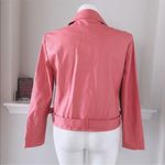 Michael Kors Bomber Jacket Dusty Rose Moto Faux Leather Size S NWT Photo 6