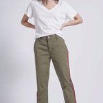 Current/Elliott The Side Stripe Confidant Pants in Clean Army Size 24 NWT Photo 2