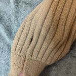 Aerie  Tan Rib Knit Scoop Neck Long Sleeve Sweater Fall Winter Cozycore Size XXS Photo 9