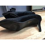 Journee Collection  Crystol Women's 8 Black Bow Slip-On Pointed Toe Pump Heels Photo 4