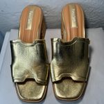 Franco Sarto Florence Gold Metallic Wedge Platform Slide Sandals Women's 9 Photo 2