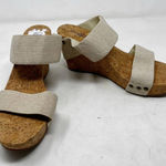 Lucky Brand  Cork Platform Wedge‎ Slide Sandals Summer Heels Cream Size 10 Photo 0