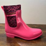 Coach Rivington Rain Bootie 5 Pink Rubber Outdoor Pull On Signature Ankle New Photo 1