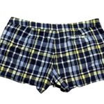 Joie  Plaid Shorts Women’s 12 Mini Navy Spring 100% Linen Style Photo 2