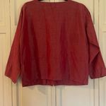 Eileen Fisher raspberry silk linen blend jacket size small Photo 5