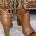Wild Diva Boutique Neutral Tan Peep Toe Heel Bootie Size 6 Photo 1