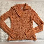 American Eagle  coral crochet collared angora sweater Photo 0