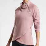 Athleta Cosy Karma Asym Pullover Sweatshirt in Dogwood Mauve Size Small Photo 0